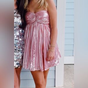 Strapless Metallic Dress